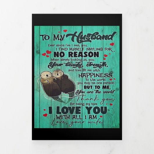 夫パーソナライズされたの手紙に完璧な贈り物 三つ折り案内状 (カバー)