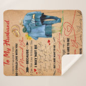 夫パーソナライズされたの誕生日 シェルパブランケット (正面(横))