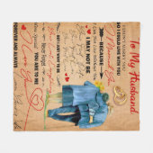 夫パーソナライズされたの誕生日 フリースブランケット (正面(横))