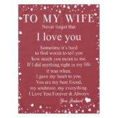 夫パーソナライズされたの贈り物から妻への手紙 テーブルクロス (正面)