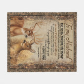 夫パーソナライズされたへの妻の贈り物からの手紙 フリースブランケット (正面(横))