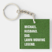 夫パーソナライズされたパパ芝刈り伝説 キーホルダー (正面)