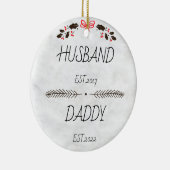 夫パーソナライズされたパパ – 新しいパパの贈り物 セラミックオーナメント (右)