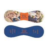 夫パーソナライズされた写真ブルーオレンジ 野球ボール (パネル)