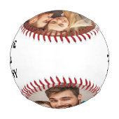夫パーソナライズされた写真野球 野球ボール (裏面)