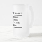 夫パーソナライズされた父プロテクターヒーロー フロストグラスビールジョッキ (正面右)