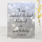 夫パーソナライズされた誕生日 カード (黄色い花)