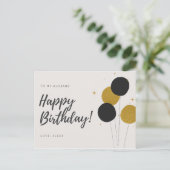  – 夫パーソナライズされた誕生日 ポストカード (スタンド正面)