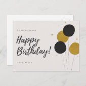  – 夫パーソナライズされた誕生日 ポストカード (正面/裏面)