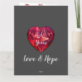 夫パーソナライズされた40周年記念カード カード (裏面)