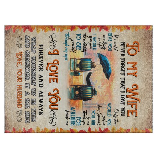 夫パーソナライズされたBからの妻への手紙 カッティングボード (正面)