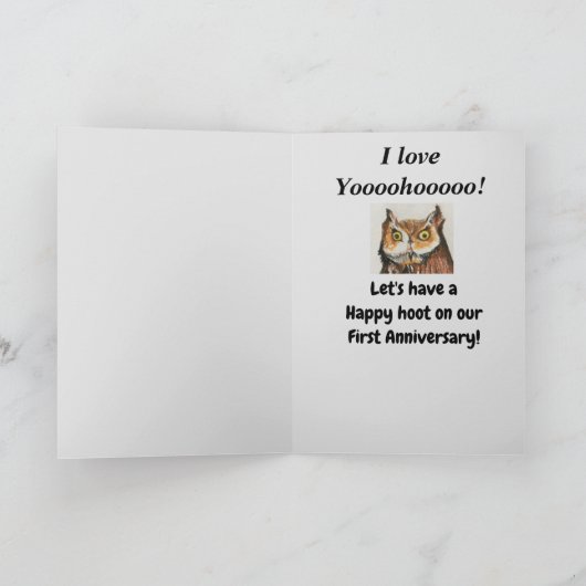 夫フクロウの一周おもしろい忌 カード (内部)