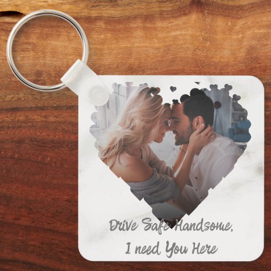 夫ボーイフレンドのフォトフレームに安全なギフトをドライブ キーホルダー (正面)