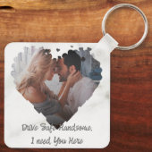 夫ボーイフレンドのフォトフレームに安全なギフトをドライブ キーホルダー (裏面)