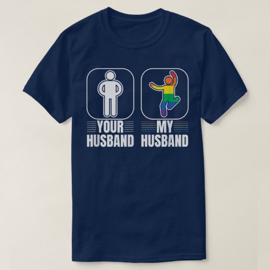 夫マイ夫ゲイLGBTプライドトランスジェンダー Tシャツ (デザイン正面)