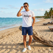 夫モダン ブラック スクリプト レディース 赤ハート T シャツ