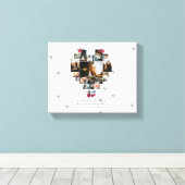 夫モダンCのハート型フォトコラージュ18枚 キャンバスプリント (インサイチュ (ウッドフロア))