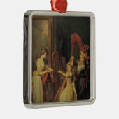 夫人がde Genlis与えるハープのレッスン メタルオーナメント (右)