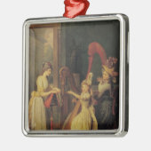 夫人がde Genlis与えるハープのレッスン メタルオーナメント (左)