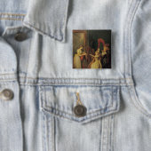 夫人がde Genlis与えるハープのレッスン 缶バッジ (インサイチュ)