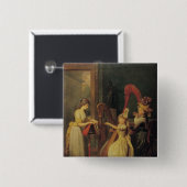 夫人がde Genlis与えるハープのレッスン 缶バッジ (正面&裏面)