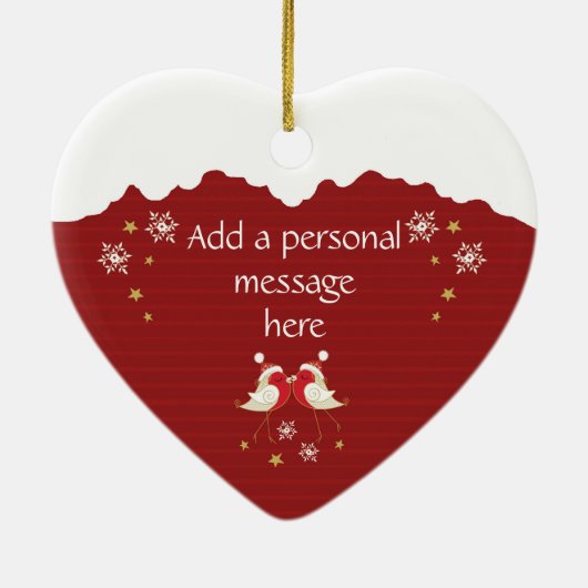 夫人としてレズビアン、第1クリスマス及び夫人のロビンハート セラミックオーナメント (裏面)