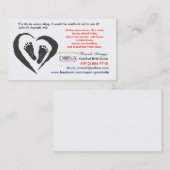 夫人によって誕生のDoula証明されるカード 名刺 (正面/裏面)