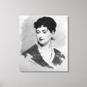 夫人のEmile Zola 1874年Manet のポートレート キャンバスプリント