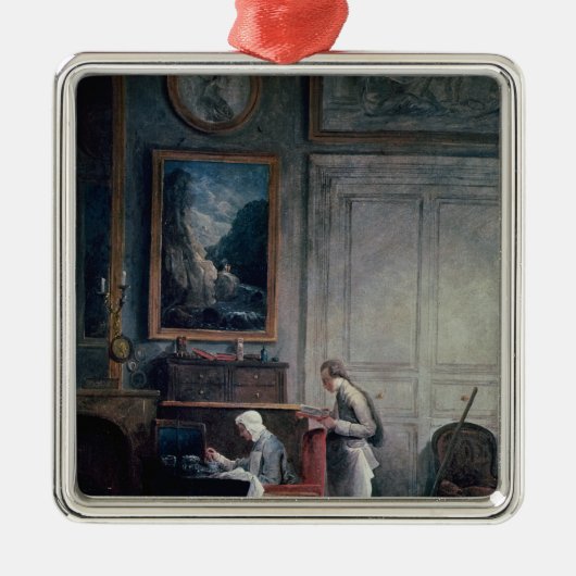 夫人のGeoffrin昼食 メタルオーナメント (正面)