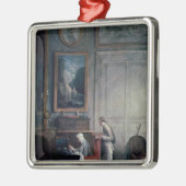 夫人のGeoffrin昼食 メタルオーナメント (左)