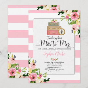 夫人へのFloral旅行ブライダルシャワーの招待状の失敗 招待状