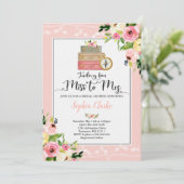 夫人へのFloral旅行ブライダルシャワーの招待状の失敗 招待状 (スタンド正面)
