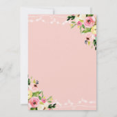 夫人へのFloral旅行ブライダルシャワーの招待状の失敗 招待状 (裏面)