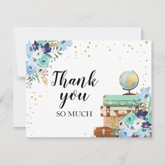 夫人へのTravel Blueサンキューカードの花の失敗 サンキューカード (正面)