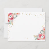 夫人へのTravel Pinkサンキューカードの花の失敗 サンキューカード (裏面)