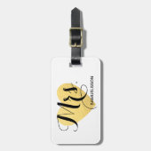 夫人シックな旅行荷物のラベル|の金ゴールドのハート ラゲッジタグ (正面縦)