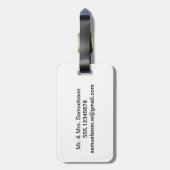 夫人シックな旅行荷物のラベル|の金ゴールドのハート ラゲッジタグ (裏面縦)