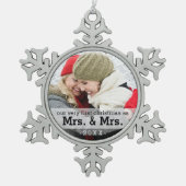 夫人及び夫人としてKeepsake Ornament初めてのクリスマス スノーフレークピューターオーナメント (正面)