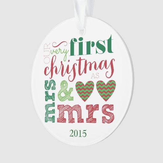 夫人及び夫人としてOrnament私達の一番最初のクリスマス オーナメント (正面)