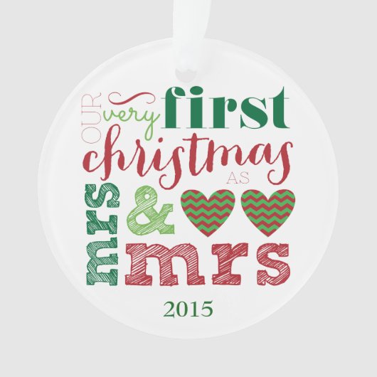 夫人及び夫人としてOrnament私達の一番最初のクリスマス オーナメント (正面)