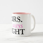 夫人常に右の陶磁器のマグ ツートーンマグカップ (正面右)