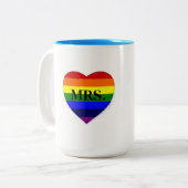夫人虹のハートのマグ ツートーンマグカップ (正面左)