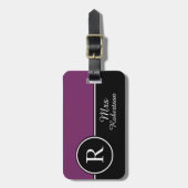 夫人" PURPLE/BLACKシックなLUGGAGE/BAG TAG_MODERN " ラゲッジタグ (正面縦)