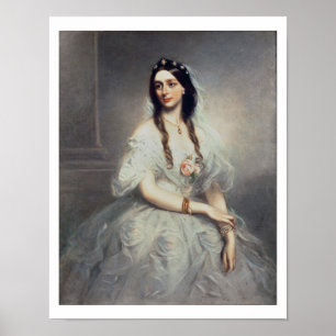 夫人C.W.Stoughton (d.1907)のポートレート、3 quar ポスター