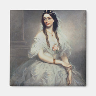 夫人C.W.Stoughton (d.1907)のポートレート、3 quar マグネット