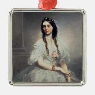 夫人C.W.Stoughton (d.1907)のポートレート、3 quar メタルオーナメント