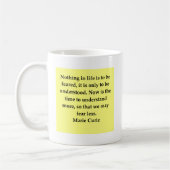 夫人Curieの引用文 コーヒーマグカップ (左)