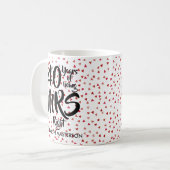 夫人Rightの第40記念日の銀製のハートの紙吹雪 コーヒーマグカップ (正面左)