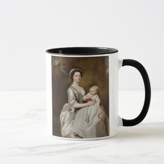 夫人Sharpeおよび子供1731年(キャンバスの油) マグカップ (右)