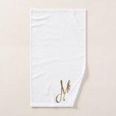 夫人Whiteおよび金ゴールドはエレガントなタイポグラフィを見ます バスタオルセット (ハンドタオル)